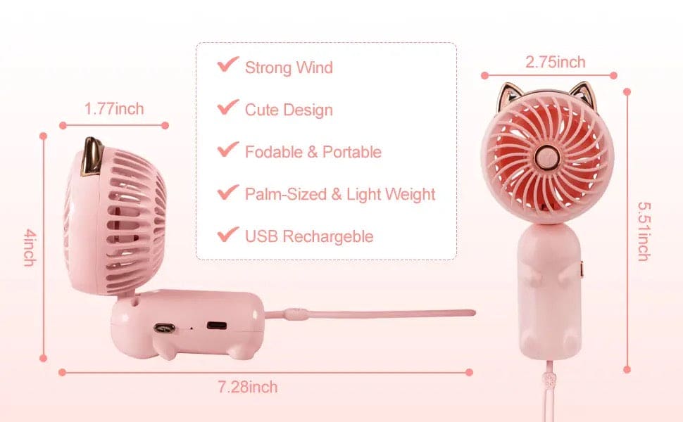 Cute Foldable Cat Fan, Mini Portable Fan, Electric Fan Foldable Cute Desk Fan, Handheld Pocket Fan, Outdoor Travel Mini Fan, Cute Rechargeable Handheld Fan, Cartoon Portable Usb Charge Fan, Portable Table Fan Cute Foldable Cat Fan, Mini Portable Fan, Electric Fan Foldable Cute Desk Fan, Handheld Pocket Fan, Outdoor Travel Mini Fan, Cute Rechargeable Handheld Fan, Cartoon Portable Usb Charge Fan, Portable Table Fan